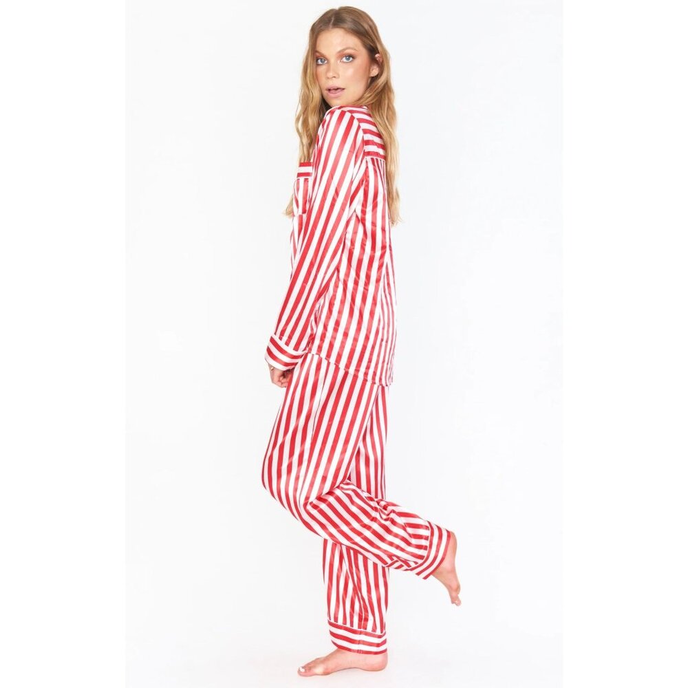 Show Me Your Mumu Classic PJ Set in Peppermint Stripe Medium New Womens Pajamas - Picture 10 of 14